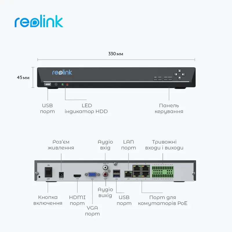 Відеореєстратор Reolink RLN36 Відеореєстратор Reolink RLN36