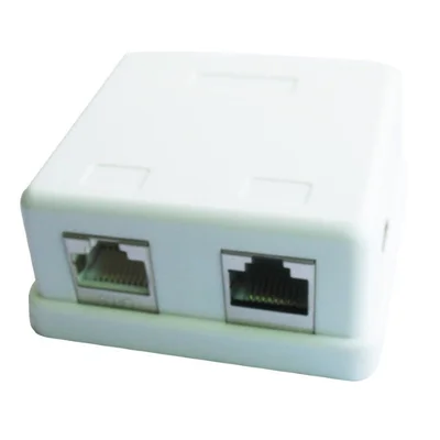 Розетка Cablexpert (NCAC-HS-SMB2) 2хRJ-45, Cat5Е, зовнішня, біла