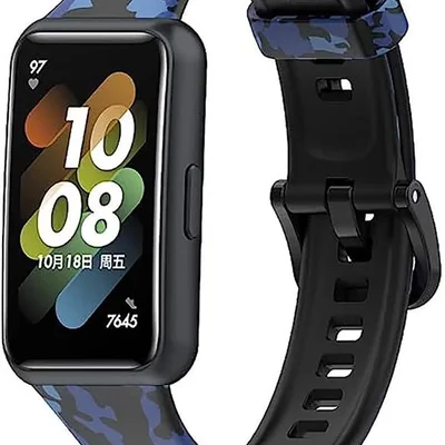 Ремінець BeCover Modern Style для Huawei Band 7/Honor Band 7 Black-Blue (709445)