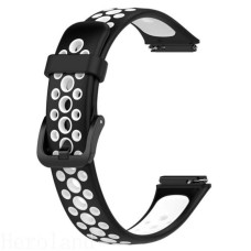 Ремінець BeCover Vents Style для Huawei Band 7/Honor Band 7 Black-White (709439)