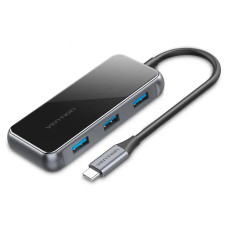 Концентратор Vention 5 в 1 Type-C-USB-PD 4USB 3.0 87W 4K 30Hz 0.15m Black (TFDHB)