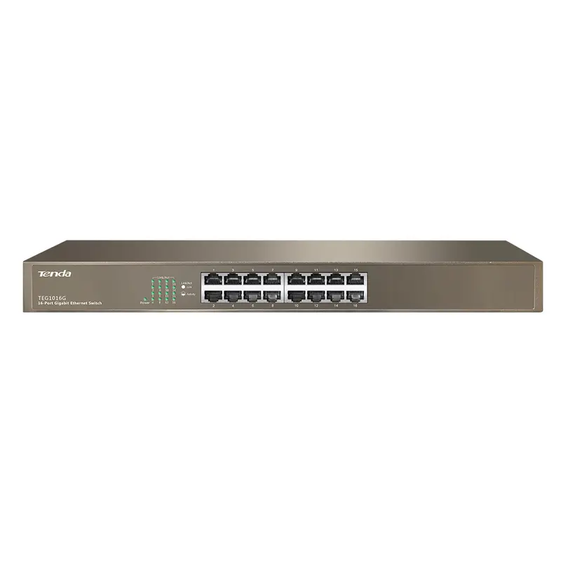 Комутатор Tenda TEG1016G 16port 10/100/1000/BaseT rackmount Комутатор Tenda TEG1016G 16port 10/100/1000/BaseT rackmount