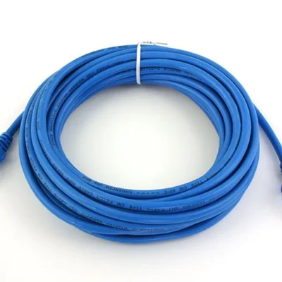 Патч-корд литий, UTP, RJ45, Cat.5e, 15m, синій