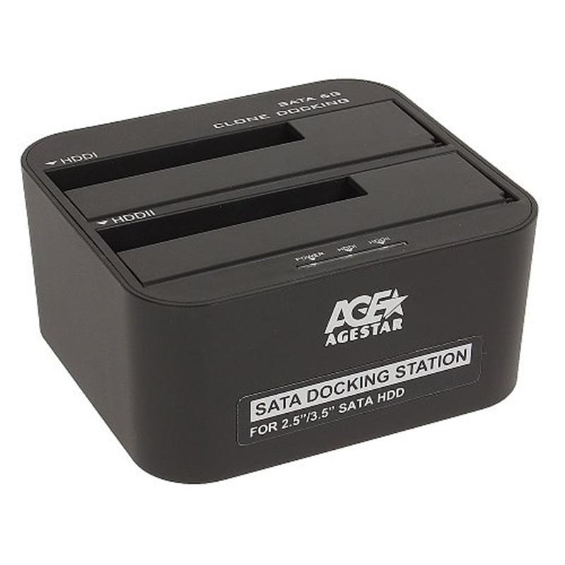 Док-станція AgeStar 3UBT6-6G для 2.5"/3.5" SATA HDD или SSD USB3.0 Black