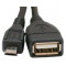 Кабель Atcom USB - micro USB V 2.0 (F/M), 0.8 м, чорний (16028)