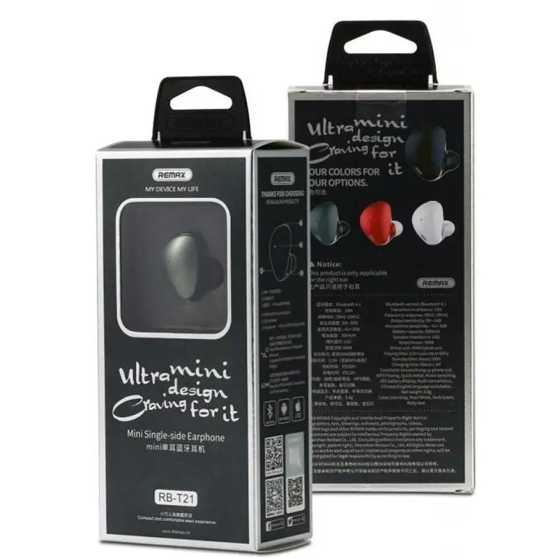 Bluetooth-гарнітура Remax RB-T21 Black (6954851287919) Bluetooth-гарнітура Remax RB-T21 Black (6954851287919)
