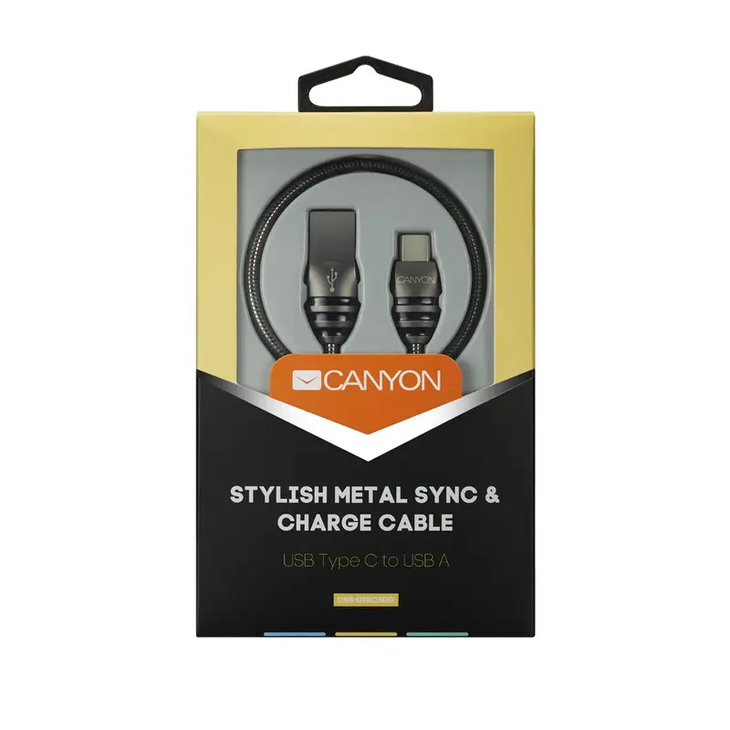 Кабель Canyon USB - USB Type-C (M/M), 1 м, Dark Grey (CNS-USBC5DG) Кабель Canyon USB - USB Type-C (M/M), 1 м, Dark Grey (CNS-USBC5DG)