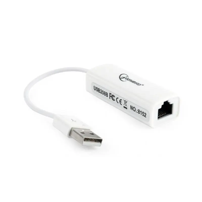 Мережевий адаптер Gembird (NIC-U2-02) USB - Fast Ethernet, білий Мережевий адаптер Gembird (NIC-U2-02) USB - Fast Ethernet, білий