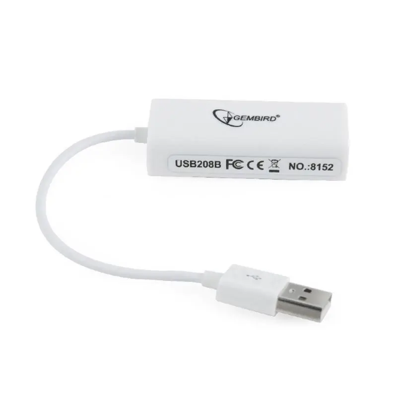 Мережевий адаптер Gembird (NIC-U2-02) USB - Fast Ethernet, білий Мережевий адаптер Gembird (NIC-U2-02) USB - Fast Ethernet, білий