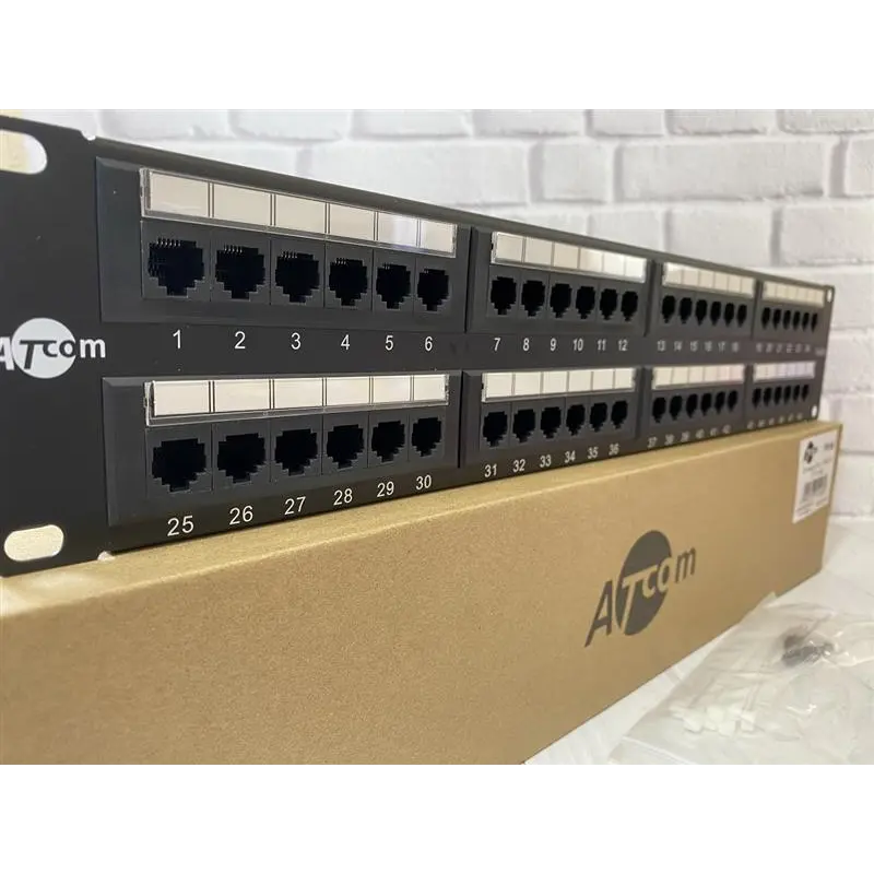 Патч-панель ATcom P5148 19" 48хRJ-45 UTP 2U cat.5е Патч-панель ATcom P5148 19" 48хRJ-45 UTP 2U cat.5е