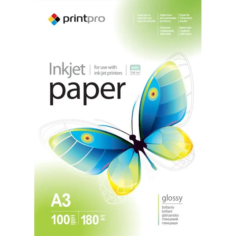 Фотопапір PrintPro глянцевий 180г/м2 A3 100арк (PGE180100A3) Фотопапір PrintPro глянцевий 180г/м2 A3 100арк (PGE180100A3)