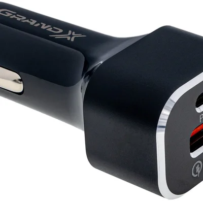 Автомобільний зарядний пристрій Grand-X (1хTypeC, 1хUSB3.1) PD 3.0, QС 3.0, AFC, FCP 36W Black (CH-29)