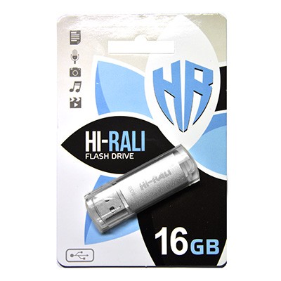 Флеш-накопичувач USB 16GB Hi-Rali Rocket Series Silver (HI-16GBVCSL)