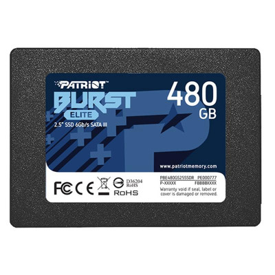 Накопичувач SSD 480GB Patriot Burst Elite 2.5" SATAIII TLC (PBE480GS25SSDR)