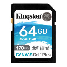 Карта пам`ятi SDXC 64GB UHS-I/U3 Class 10 Kingston Canvas Go! Plus R170/W70MB/s (SDG3/64GB)