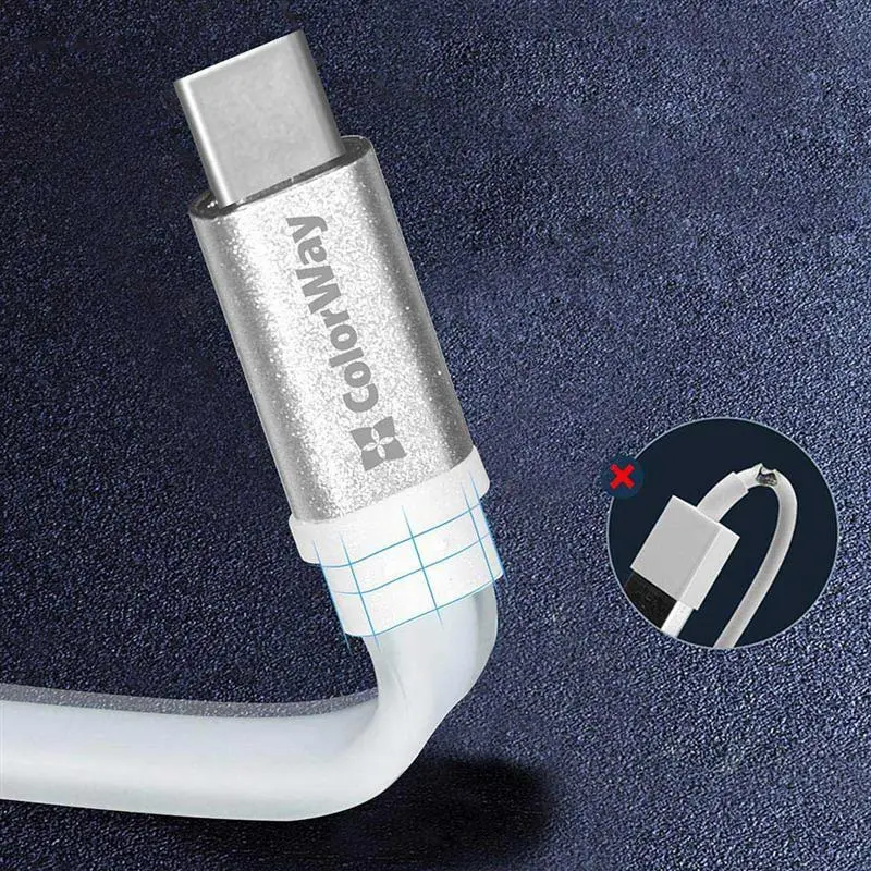 Кабель ColorWay USB - USB Type-C (M/M), 0.25 м, White (CW-CBUC001-WH) Кабель ColorWay USB - USB Type-C (M/M), 0.25 м, White (CW-CBUC001-WH)