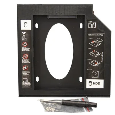 Перехідник Frime для установки 2.5" SSD/HDD у відсік приводу 12.7мм Black (FHDC127P)