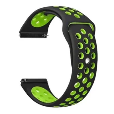 Ремінець BeCover Nike Style для Samsung Galaxy (20mm)/Watch 5/ Watch 4 40/44mm/Watch 4 Classic 42mm/Watch Active/Active 2 40/44mm/Watch 3 41mm/Gear S2/Classic/Gear Sport Black-Green (705694)