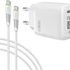 Мережевий зарядний пристрій Intaleo TCGQPD120T (1USBx3A) White (1283126509988) + кабель USB Type С