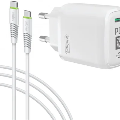 Мережевий зарядний пристрій Intaleo TCGQPD120T (1USBx3A) White (1283126509988) + кабель USB Type С