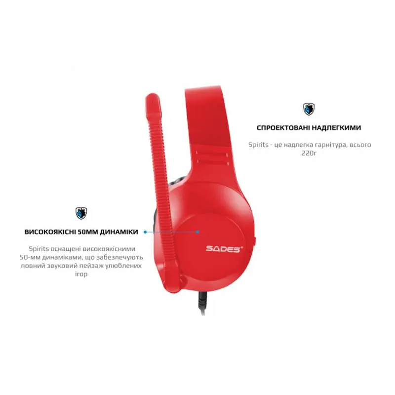 Гарнітура Sades SA-721 Spirits Red (sa721rdj) Гарнітура Sades SA-721 Spirits Red (sa721rdj)