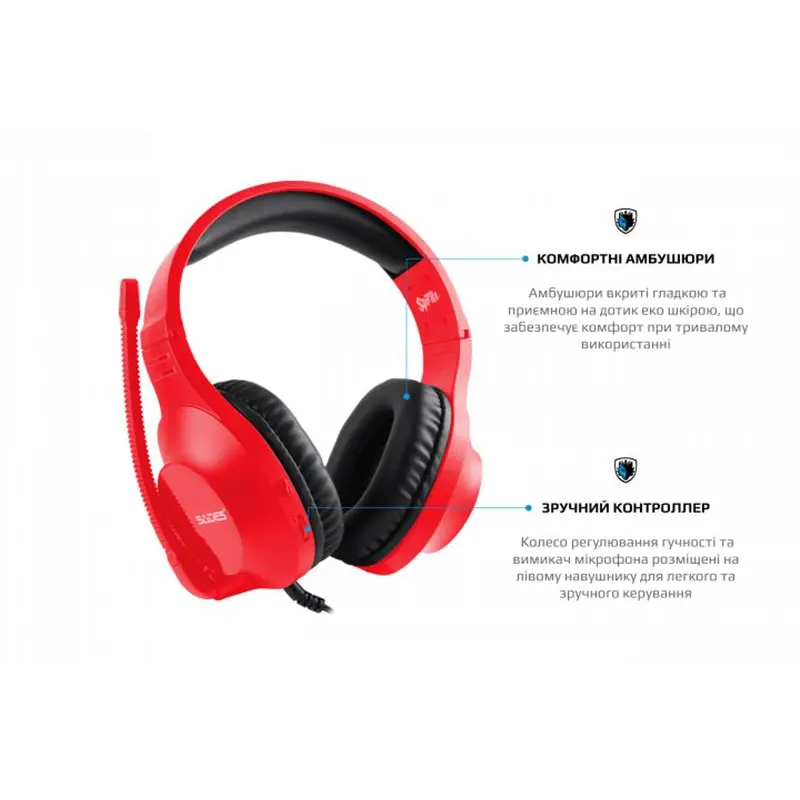 Гарнітура Sades SA-721 Spirits Red (sa721rdj) Гарнітура Sades SA-721 Spirits Red (sa721rdj)