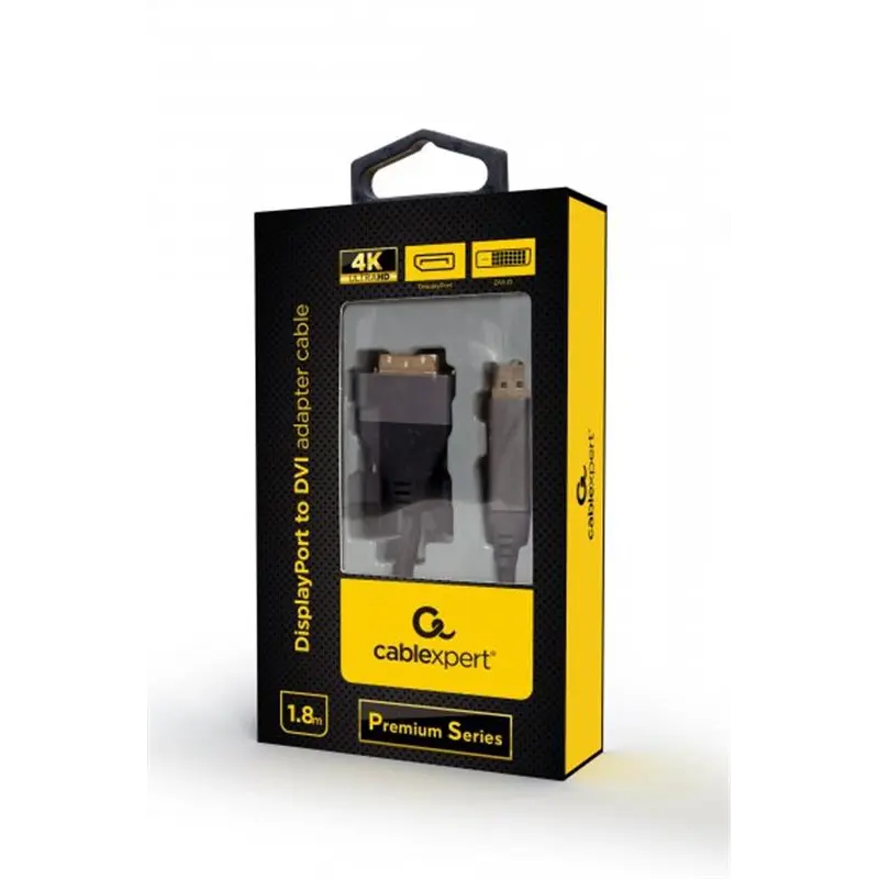 Кабель Cablexpert DisplayPort - DVI (M/M), 1.8 м, Black (CC-DPM-DVIM-4K-6) Кабель Cablexpert DisplayPort - DVI (M/M), 1.8 м, Black (CC-DPM-DVIM-4K-6)