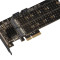 Плата розширення Frime (ECF-PCIEtoSSD012.LP) PCI-E-2хM.2+2хSATA, 88SE9215