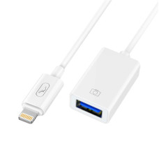 Перехідник SkyDolphin OT01 Lightning - USB (M/F) White (ADPT-00028)