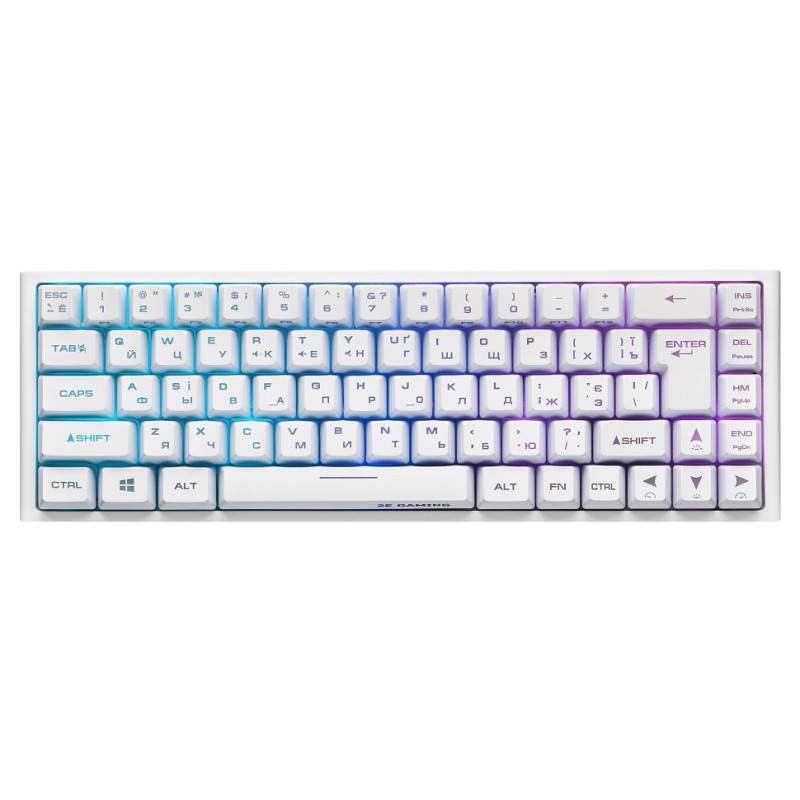 Клавіатура бездротова 2E Gaming KG360UWT RGB White (2E-KG360UWT)