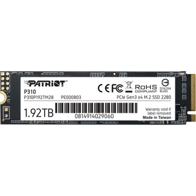 Накопичувач SSD 1.92TB Patriot P310 M.2 2280 PCIe NVMe 3.0 x4 TLC (P310P192TM28)