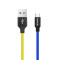 Кабель ColorWay USB - USB Type-C (M/M), 2.4 А, 1 м, Blue/Yellow (CW-CBUC052-BLY)