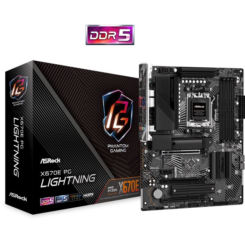 Материнська плата ASRock X670E PG Lightning Socket AM5