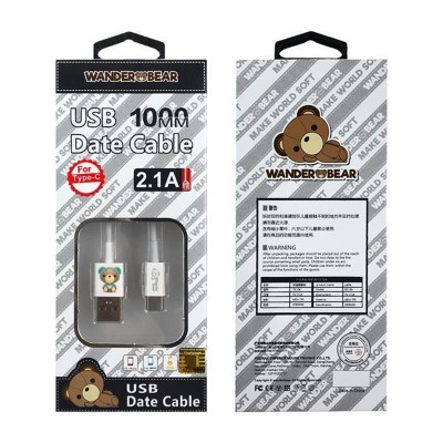 Кабель XoKo WanderBear USB - USB Type-C (M/M), 1 м, White (SC-007a)