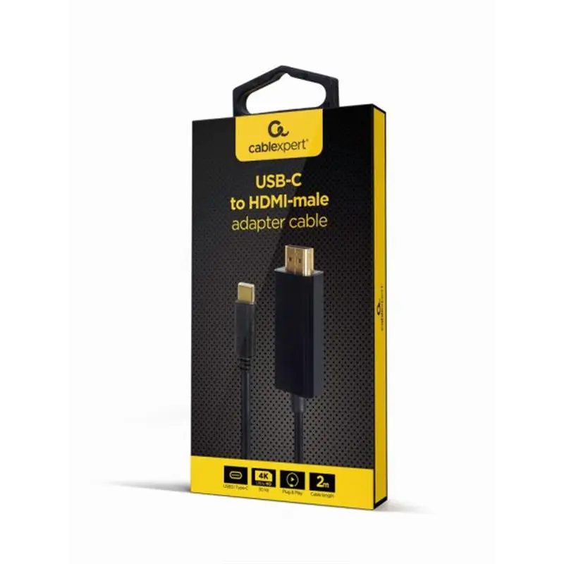 Кабель Cablexpert USB Type-C - HDMI (M/M), 2 м, чорний (A-CM-HDMIM-01) Кабель Cablexpert USB Type-C - HDMI (M/M), 2 м, чорний (A-CM-HDMIM-01)