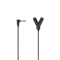 Аудіо-кабель Hama 3.5 мм - 2х3.5 мм (M/F), 0.12 м, Black (00205190)