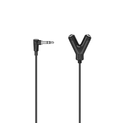 Аудіо-кабель Hama 3.5 мм - 2х3.5 мм (M/F), 0.12 м, Black (00205190)