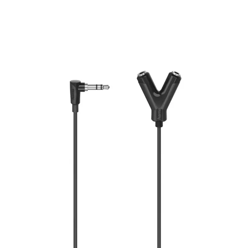 Аудіо-кабель Hama 3.5 мм - 2х3.5 мм (M/F), 0.12 м, Black (00205190)