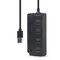Концентратор USB 2.0 Gembird 4хUSB2.0, з вимикачами, пластик, Black (UHB-U2P4P-01)