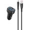 Автомобільний зарядний пристрій SkyDolphin SZ19V PD 20W + QC3.0 20W Black (AZP-000105) + кабель microUSB