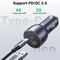 Автомобільний зарядний пристрій Ugreen CD213 (2xUSB 36W (USB-C+USB-A) QC 3.0+ Gray (60980)