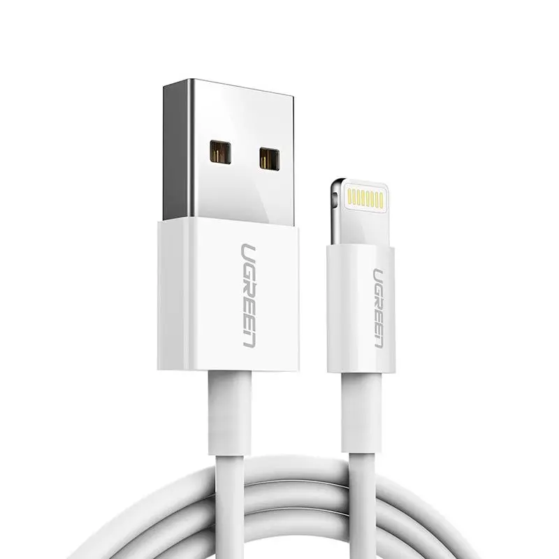 Кабель Ugreen US155 USB - Lightning (M/M), 2 м, White (20730) Кабель Ugreen US155 USB - Lightning (M/M), 2 м, White (20730)