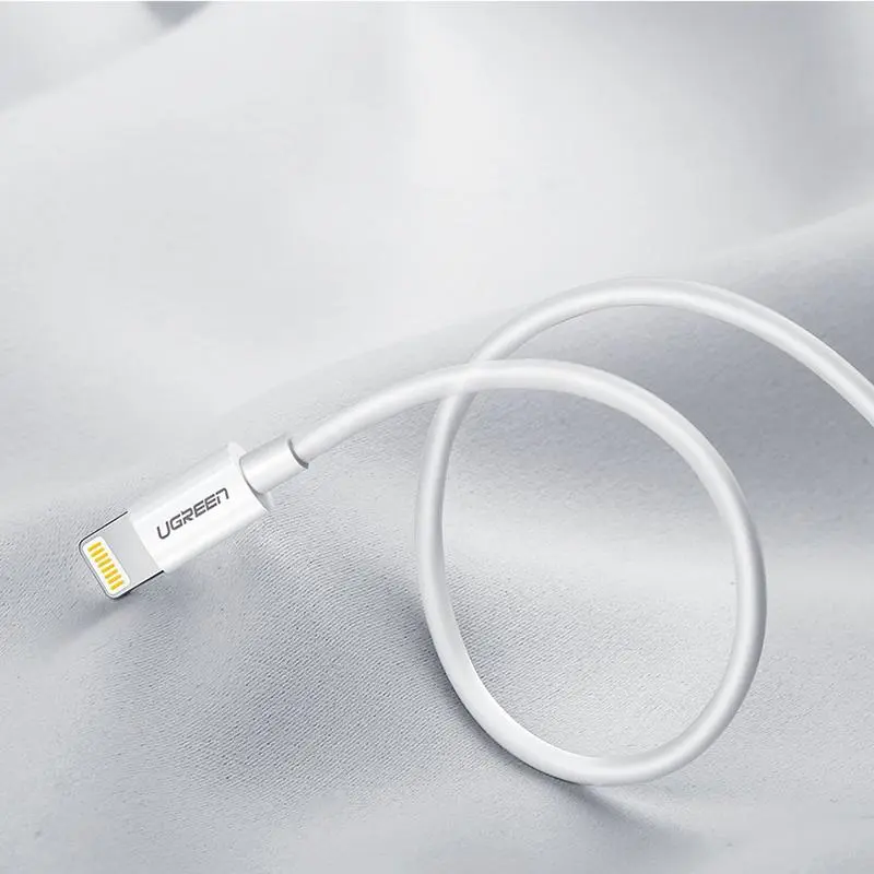 Кабель Ugreen US155 USB - Lightning (M/M), 2 м, White (20730) Кабель Ugreen US155 USB - Lightning (M/M), 2 м, White (20730)