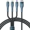 Кабель Proda PD-B74th USB - Lightning + micro USB + USB Type-C (M/M), 6 А, 1.3 м, Black (PD-B74th-BK)