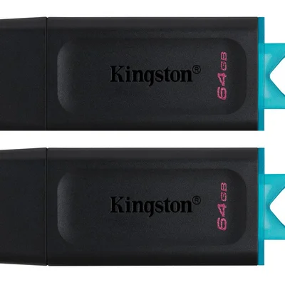 Флеш-накопичувач USB3.2 64GB Kingston DataTraveler Exodia Black/Blue 2 Pieces (DTX/64GB-2P)