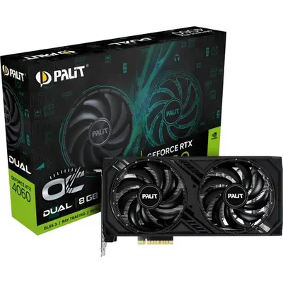 Відеокарта GF RTX 4060 8GB GDDR6 Dual OC Palit (NE64060T19P1-1070D)