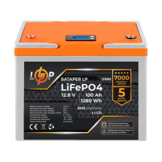 Акумуляторна батарея LogicPower 12V 100 AH (1280Wh) для ДБЖ з LCD (BMS 80A/40А) LiFePO4