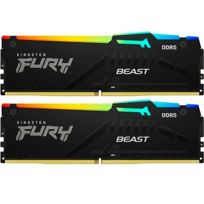 Модуль пам`яті DDR5 2x8GB/5200 Kingston Fury Beast RGB Black (KF552C36BBEAK2-16)