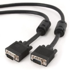 Кабель Cablexpert VGA - VGA (M/M), HD15, з 2-ма фер. кільцями, чорний, 15 м (CC-PPVGA-15M-B) пакет