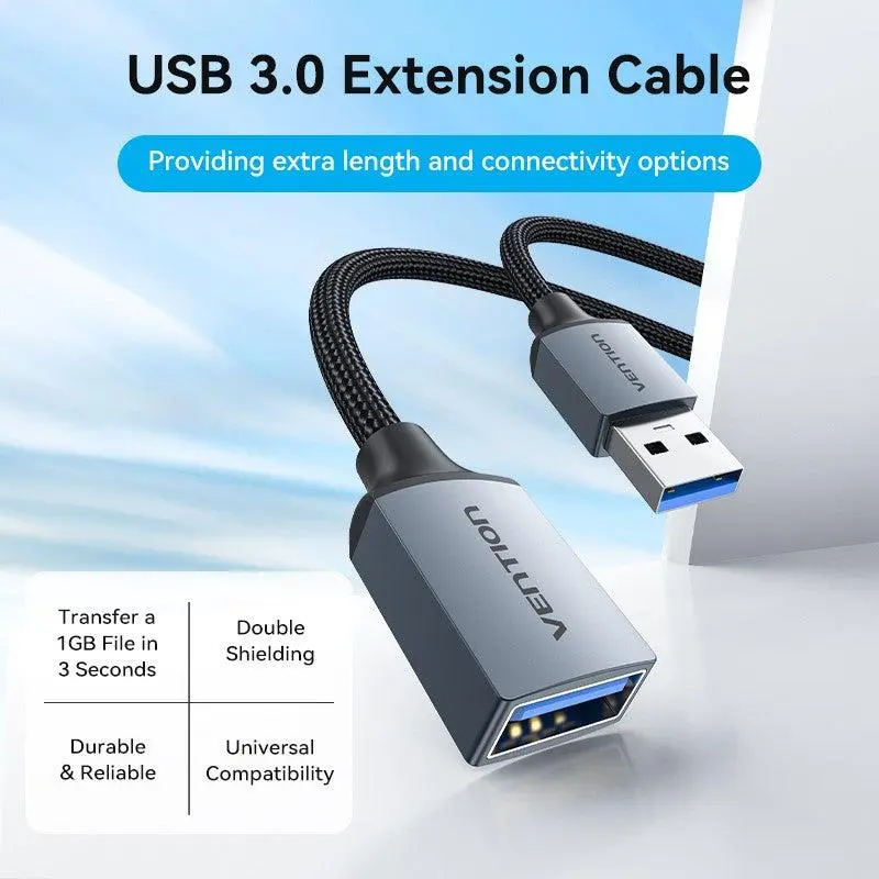 Кабель Vention USB - USB V 3.0 (M/F), 1 м, Black (CBLHF) Кабель Vention USB - USB V 3.0 (M/F), 1 м, Black (CBLHF)